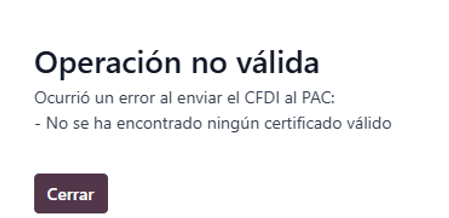 Ampliar imagen Error de Certificado