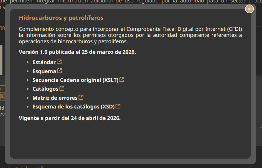 Captura del sitio SAT — Información