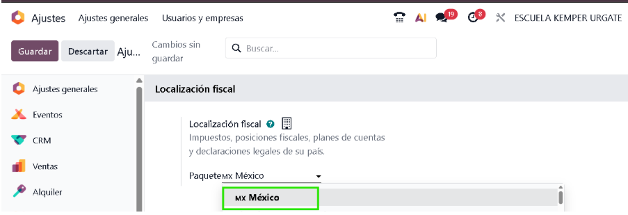 Crear empresa en Odoo